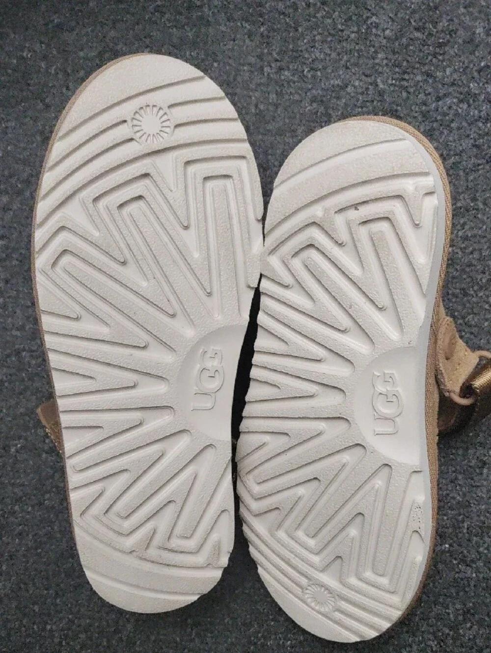 UGG Kids Suede Slip-On Shoes in Sand Brown